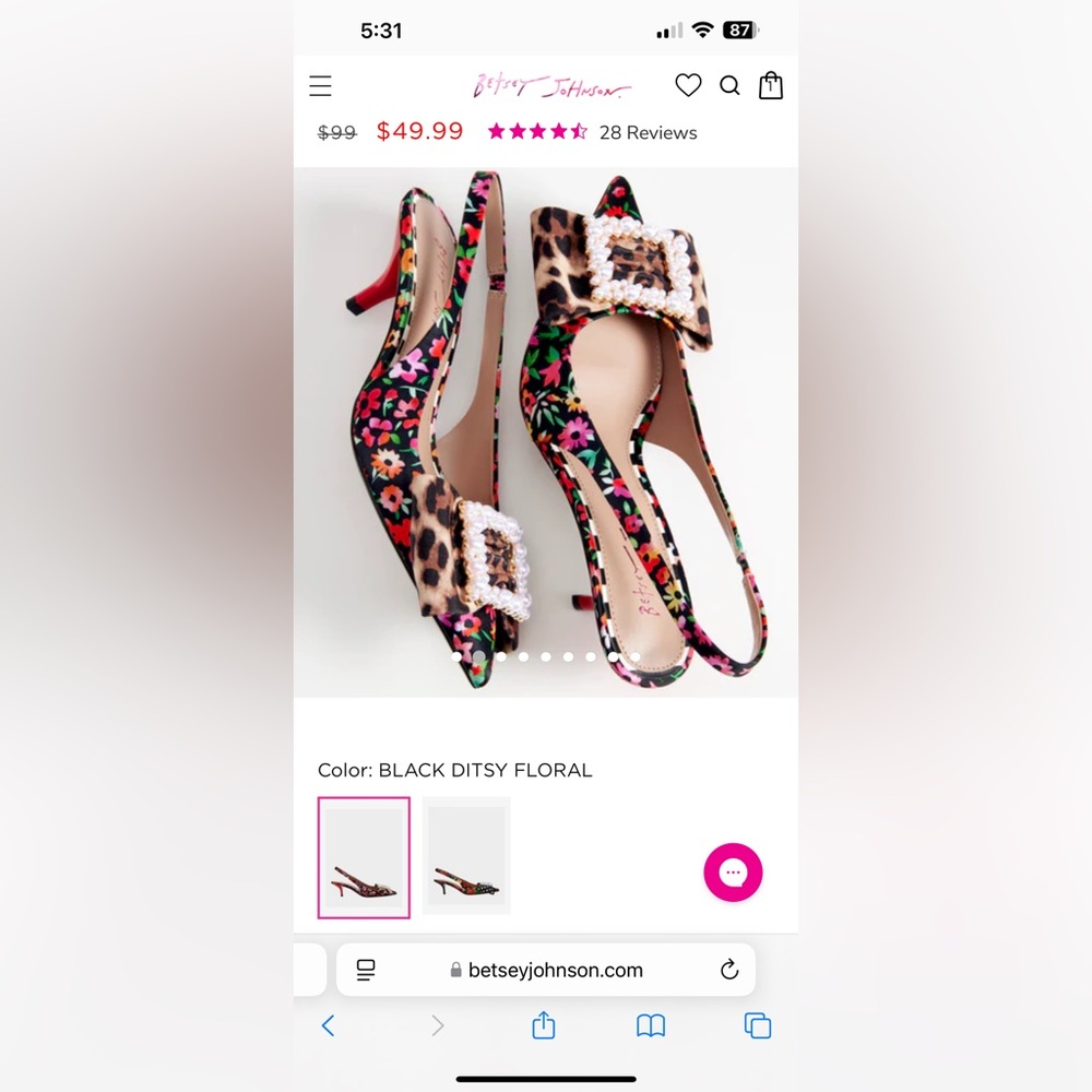 Betsey Johnson Floral and Leopard Heels. Purchased and never worn